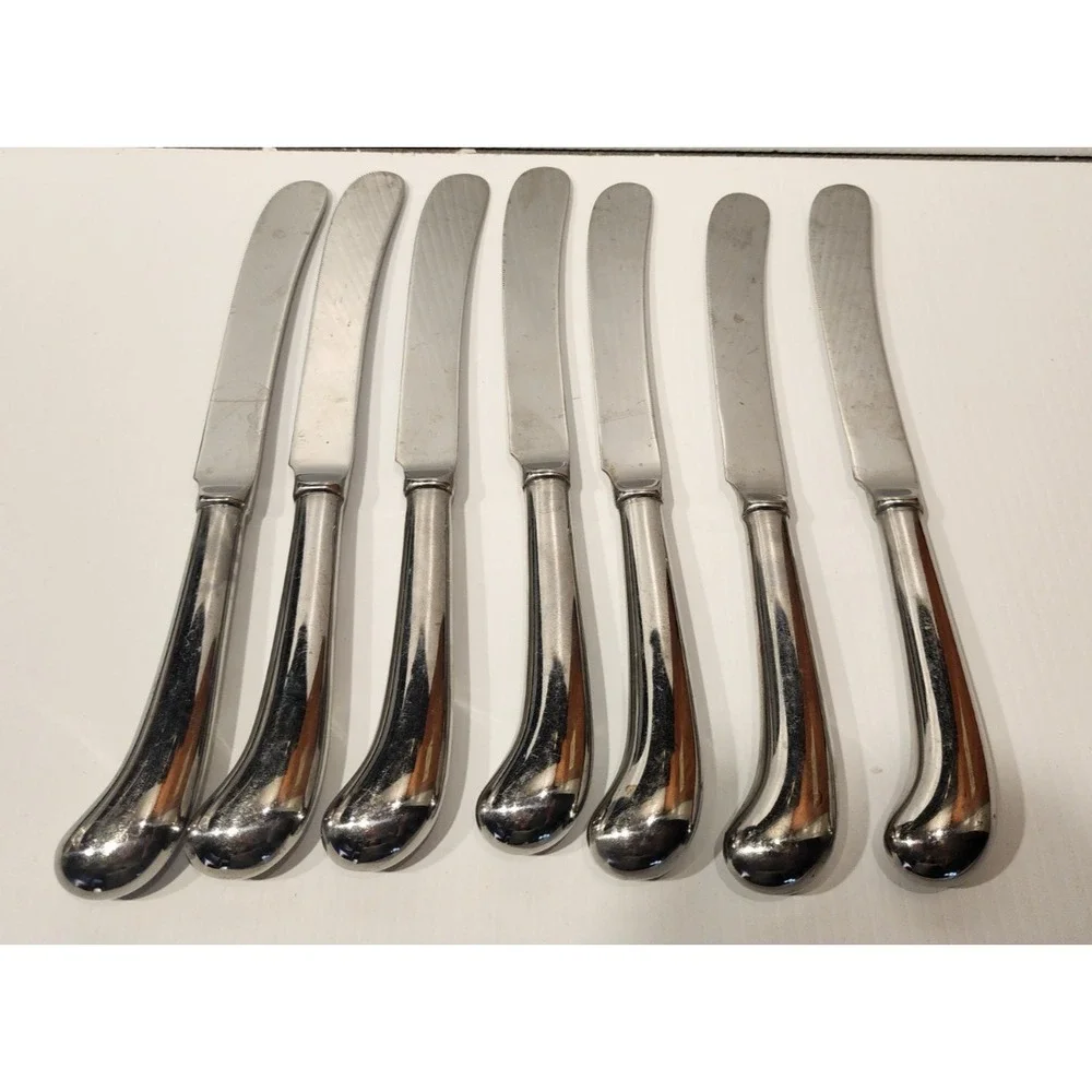 Reed &‎ Barton Rebacraft Stainless Set of 7 Pistol Grip Butter Knives